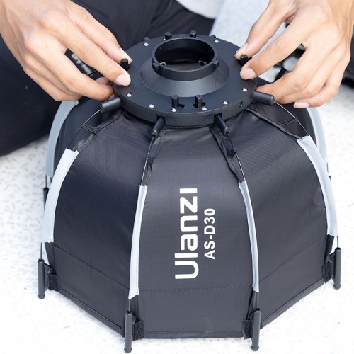 ulanzi-as-d30-30cm-octagonal-softbox-with-mini-bowens-mount-and-grid (2) سافت باکس و رفلکتور اولانزی Ulanzi AS-D30