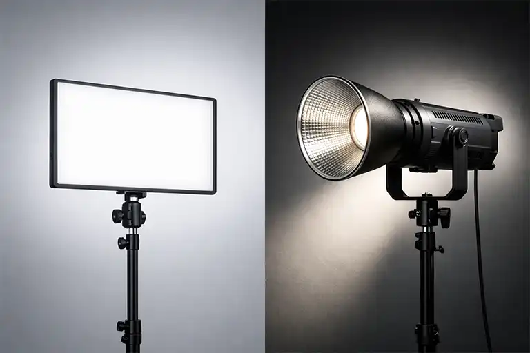 پنل نوری یا COB؟ راهنمای انتخاب بهترین نور ثابت عکاسی