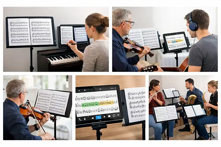 نت موسیقی PDF بهتر است یا تعاملی؟ مقایسه کامل برای هنرجویان و مدرسین